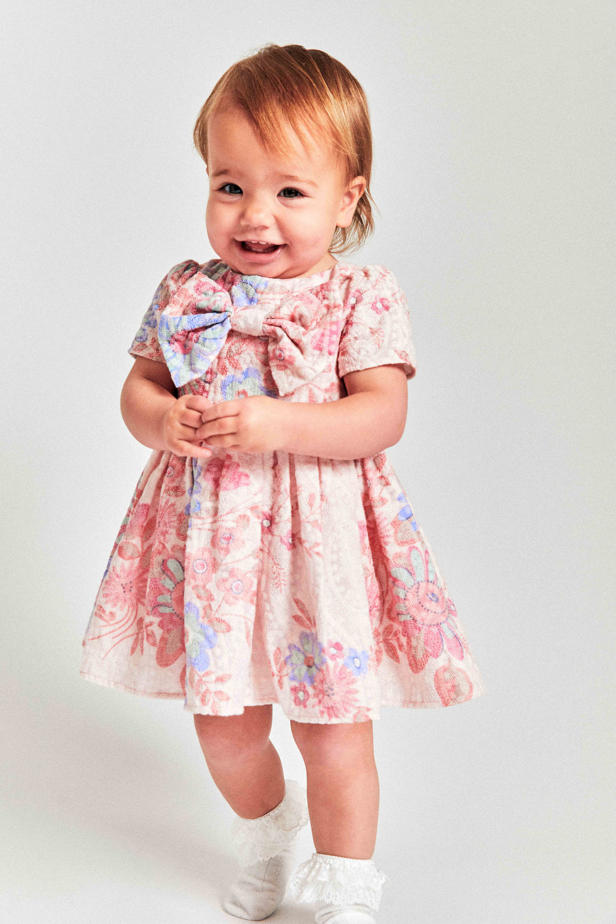 Shop Bardot Junior Alice Bow Dress In Pink Multi