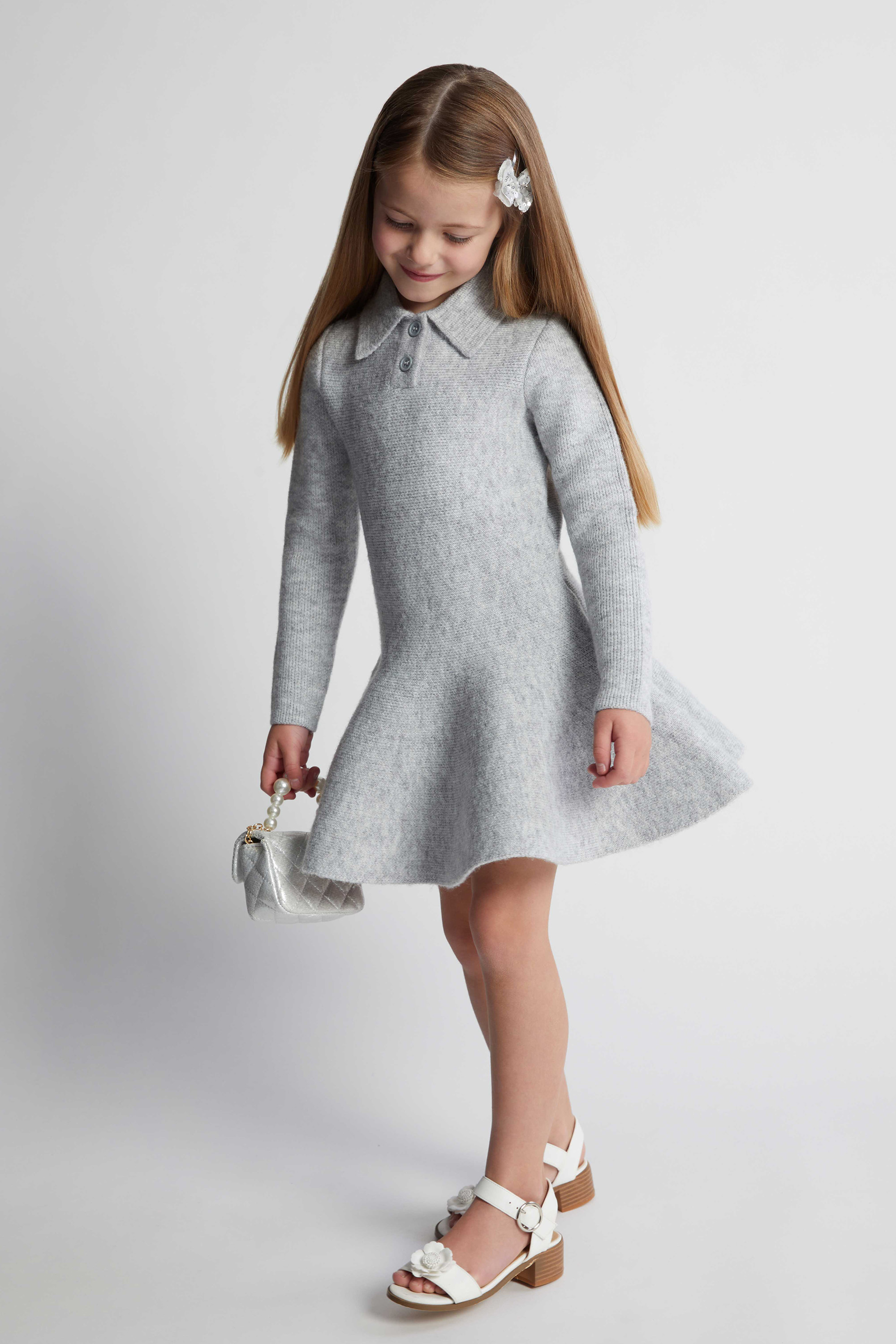 Shop Bardot Junior Girls Lexter Mini Knit Dress In Dove Grey