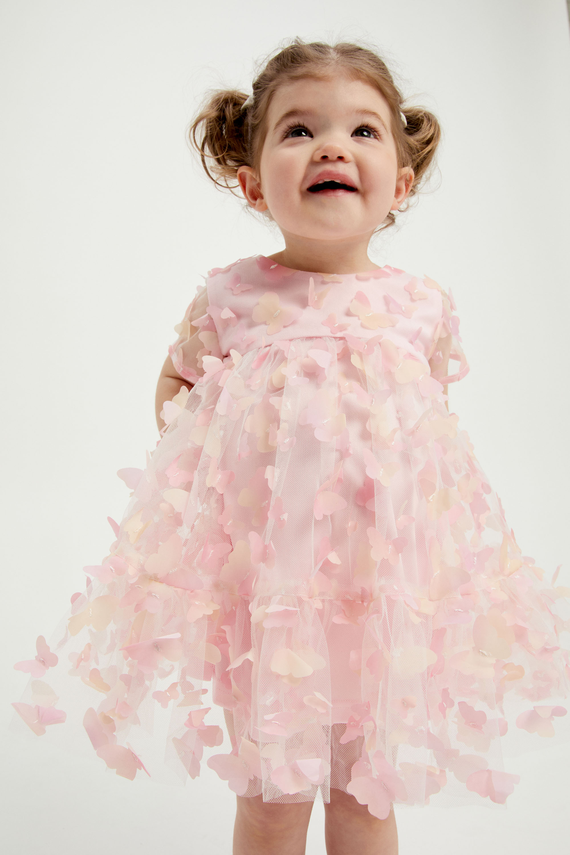 Shop Bardot Junior Baby Girl Butterfly Tiered Dress In Pastel Mul
