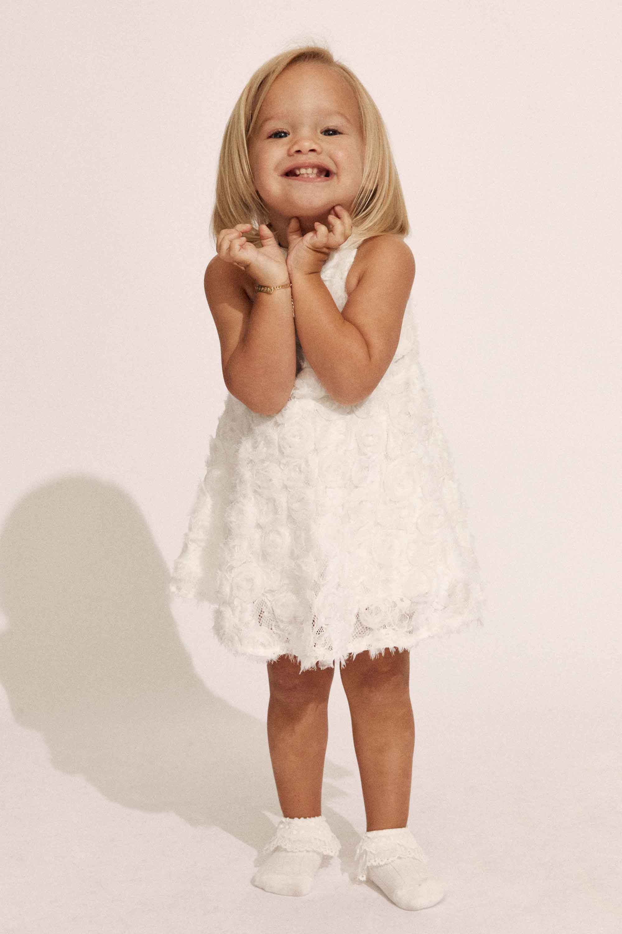 Bardot Junior Baby Lizelle Rosette Dress In Orchid Wht