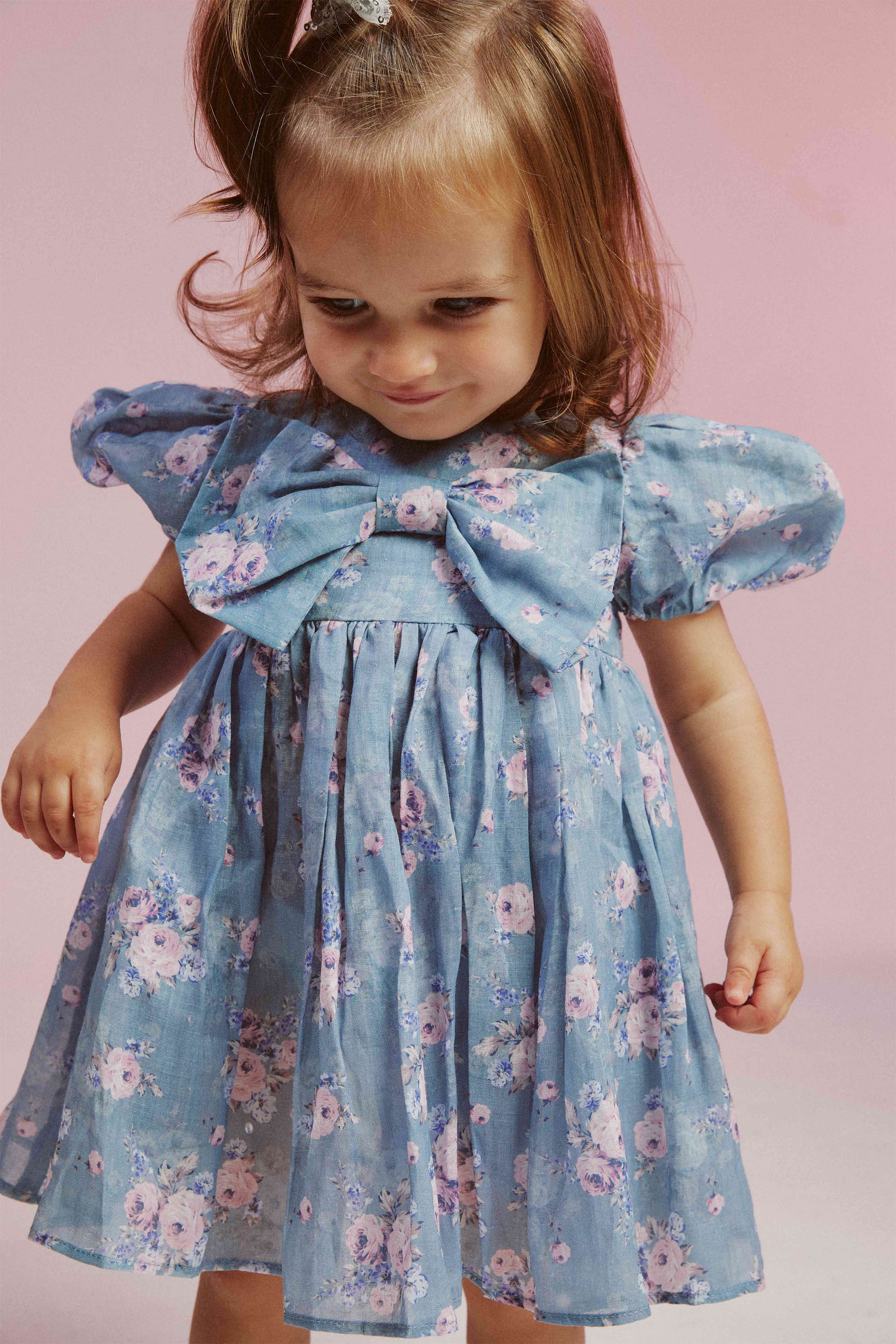 Shop Bardot Junior Baby Girl Mercer Ditsy Mini Dress In Blue Florl