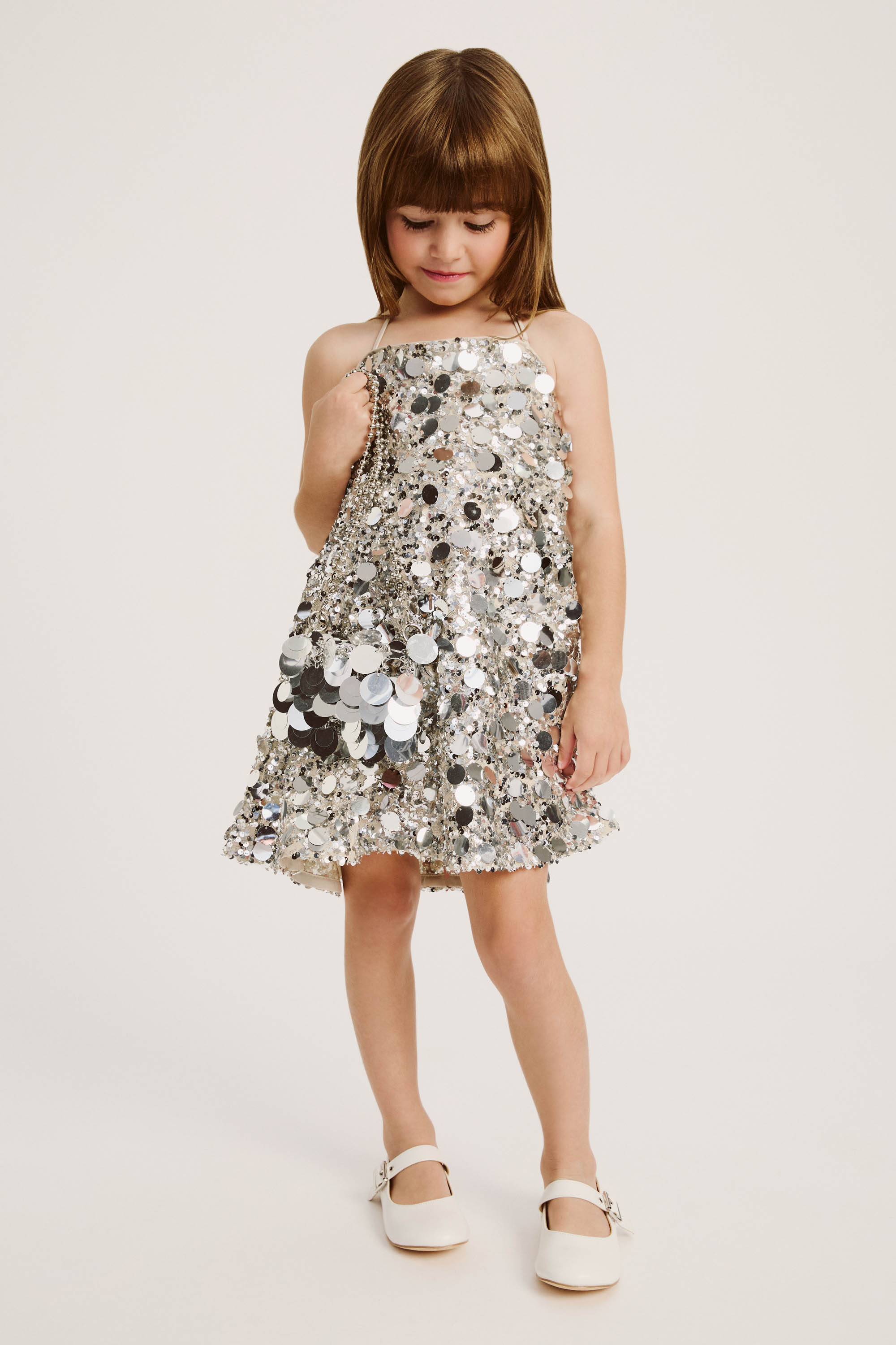 Bardot Junior Tia Sequin Halter Dress In Silver