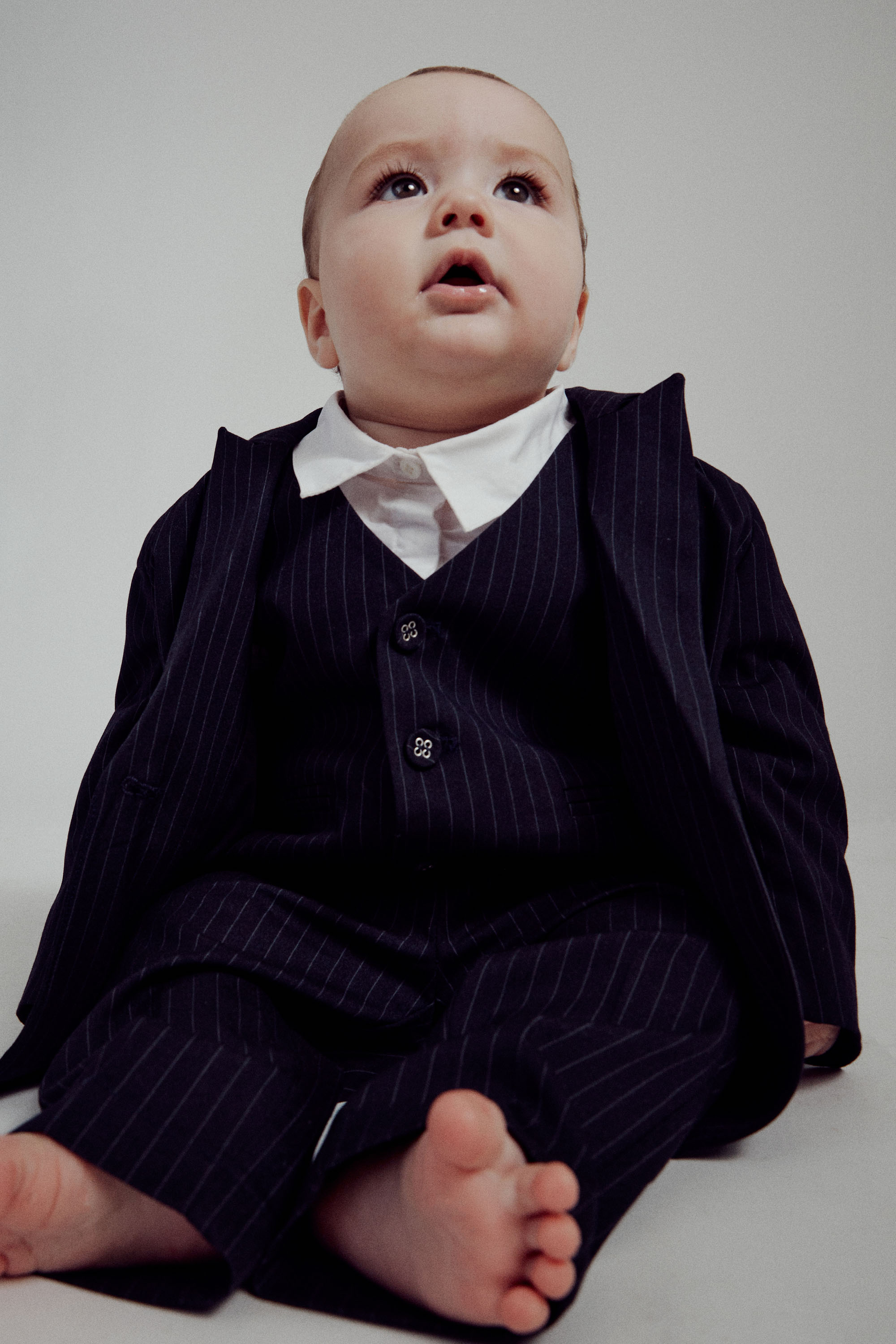 Bardot Junior Baby Boy Charles Pin Stripe Blazer In Navy Pinst