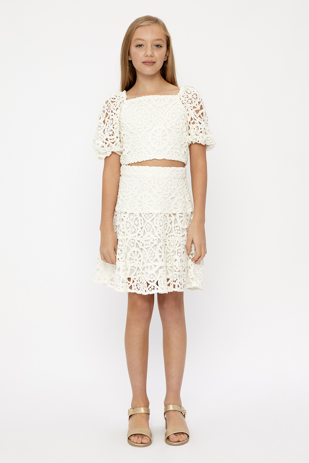 Bardot Junior Amelia Crochet Top In White