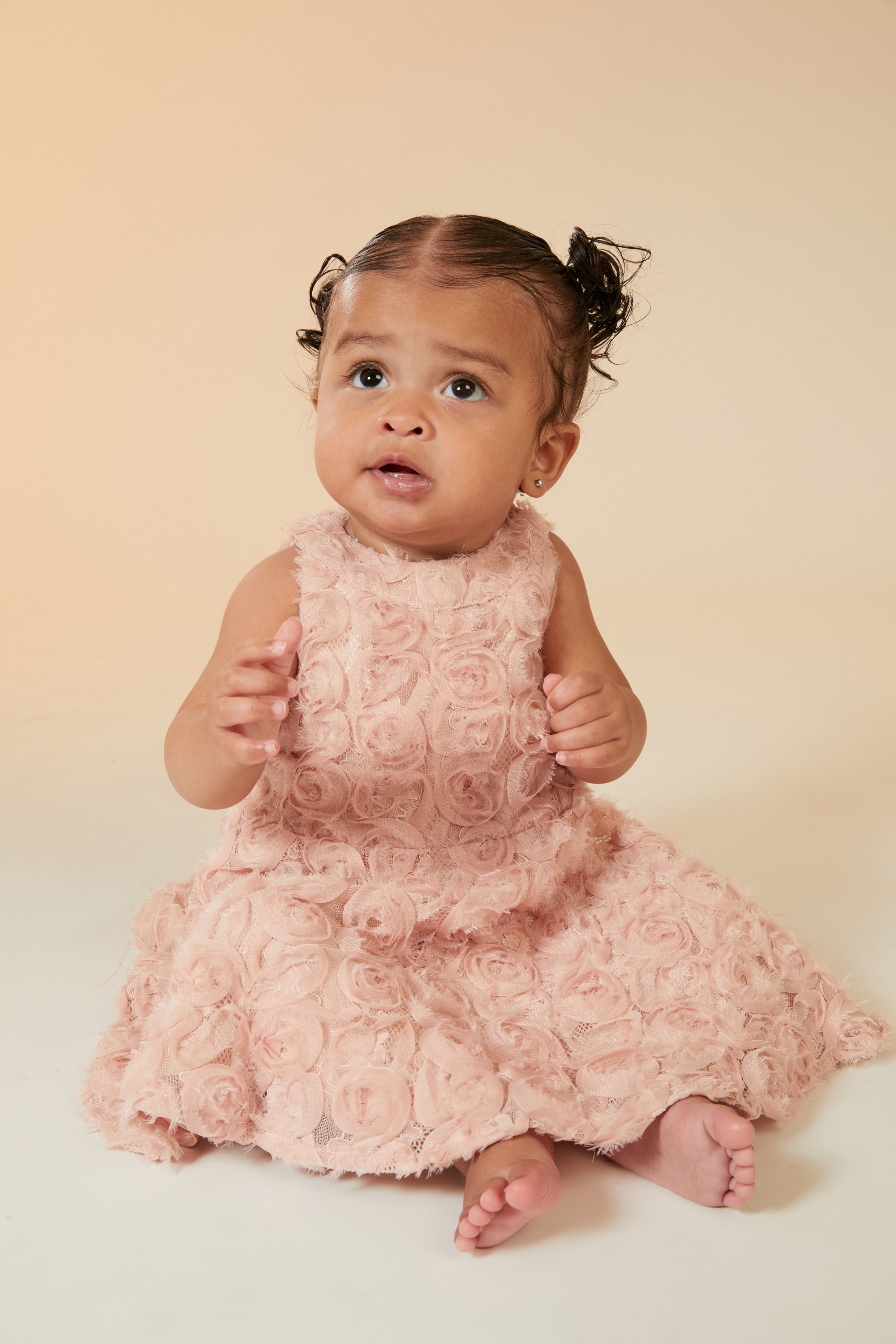 Bardot Junior Baby Girl Lizelle Rosette Dress In Dusty Rose